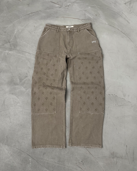 DOUBLE CLOTH WORK PANTS 【GRAY BEIGE】 Dickies Mens Double Knee Work Pants 40*30 Flex Relaxed Fit